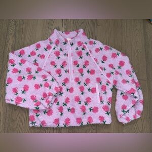 Bubble sleeve half zip pullover